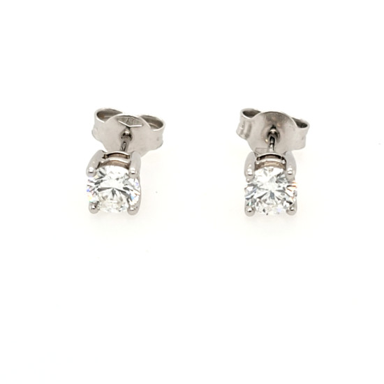 Pre Owned 18ct White Gold Diamond Stud Earrings ZV236